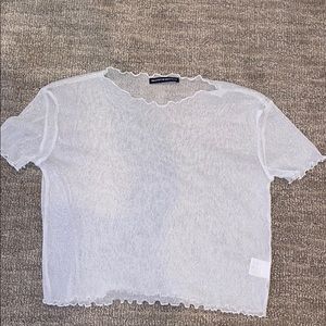 white sparkly sheer tshirt